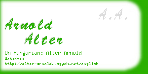 arnold alter business card